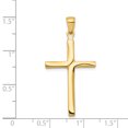 thumbnail image 2 of 14K Yellow Gold Satin Finish Accent Stick Cross Pendant, 2 of 2
