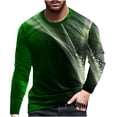 thumbnail image 1 of Pompotops Hommes Casual Col Rond Manches Courtes Pull-Over Ligne 3D Imprimé T-Shirt Blouse en Vente, 1 of 5
