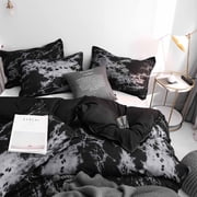 TOUMENY Bedding Set, 3-Piece Reversible Comforter Cover Pillowcases, Breathable Polyester Bed Sheets for Home Decor, Machine Washable