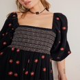 thumbnail image 4 of Women Long Dress Long Sleeve Square Neck Embroidery Flower Swing Dress, 4 of 5
