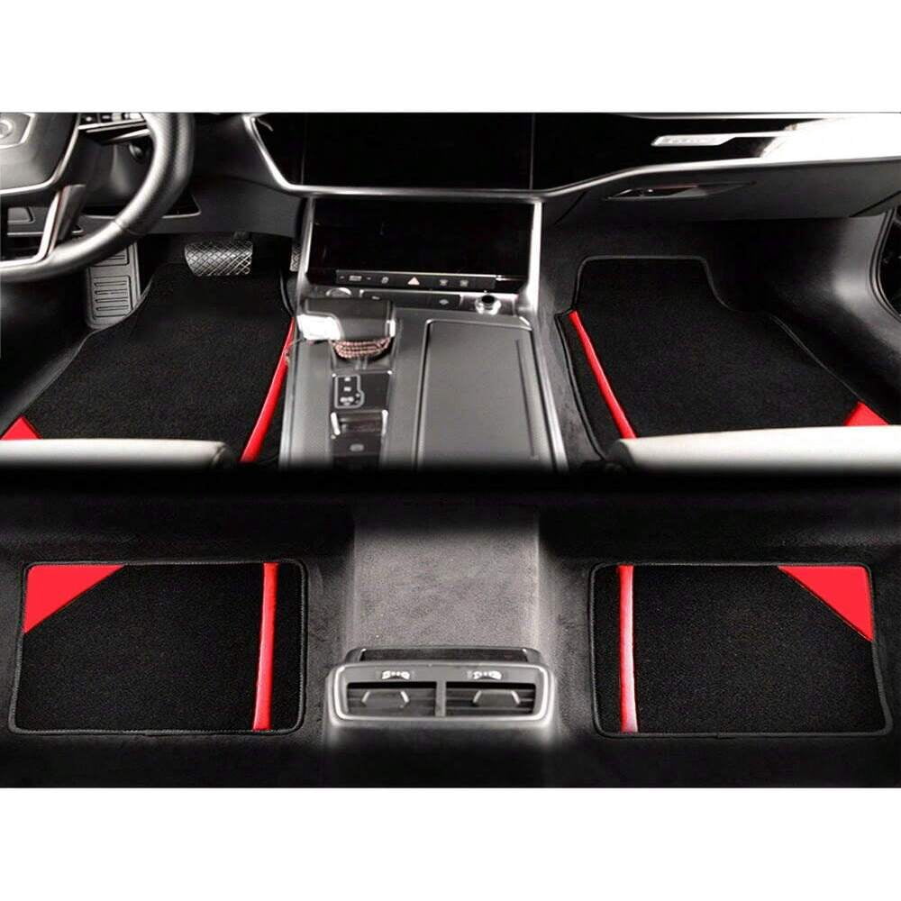 Tuqiang Car floor mats for Chevrolet for ImpalaLimited Soft-ultimate floor mats Suede Black and Red
