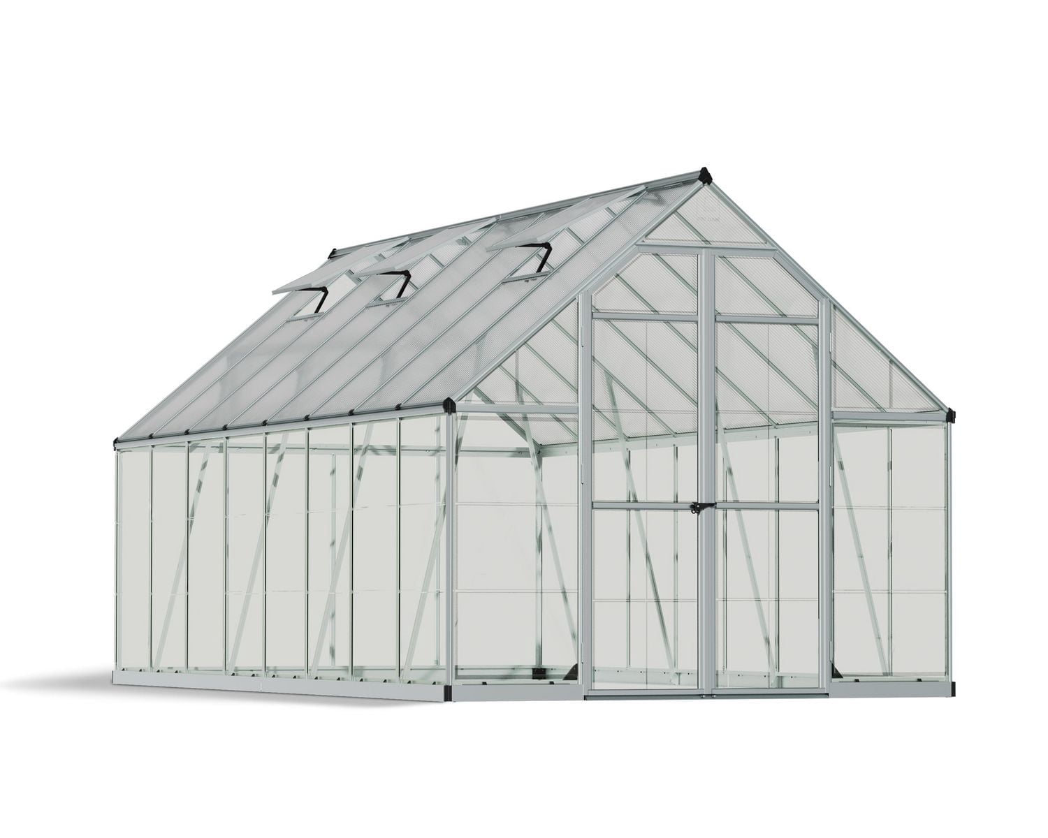 CANOPIA par PALRAM Balance 8 pi x 16 pi Ensemble de serre - Argent