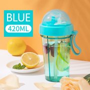 Plastic Water Bottle Sports Cup with Lid and Lifting Rope | Portable Leak Proof Drinking Bottle | Transparent Matte Reusable Hydration Container for Outdoor Travel Gym Office