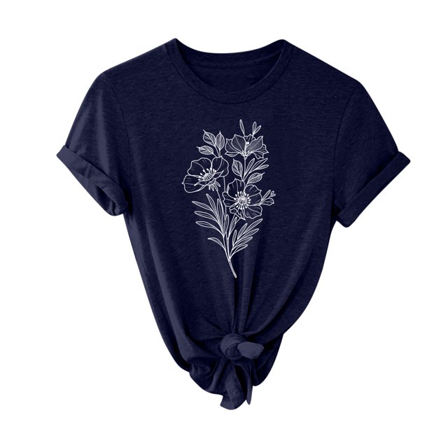 CEHVOM T-shirt à Manches Courtes à Imprimé pour Femmes, Mode, Hauts Décontractés Amples, Blouse, en Solde