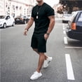thumbnail image 2 of Ensemble Décontracté pour Hommes 2 Pcs : T-Shirts à Manches Courtes et Shorts de Sport Ajustés, 2 of 9
