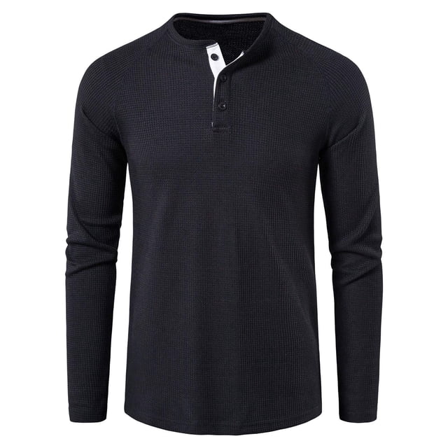 CEHVOM Men Long-Sleeve Beefy Muscle Basic Solid Pure Color Blouse Tee Shirt Top Sale