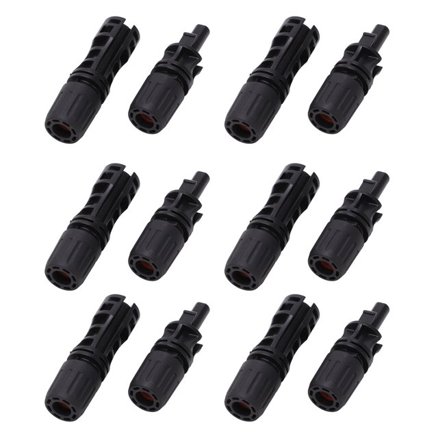 Solar Photovoltaic Connector, 12PCS Solar Panel Cable Connector Copper Tinned Pins High Temperature Resistance PPO Built In Lock With Wrench For Industry 1000V 30A,1000V 45A,1500V