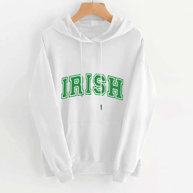 Lolmot Pantalons pour Femmes Imprimé Fête de la Saint-Patrick Décontracté à Manches Longues Sweat à Capuche Ample Fête de la Saint-Patrick