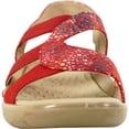 thumbnail image 3 of kozi Sandale Compensée Décontractée Confortable pour Femme, Mocassin à Enfiler OY3132 avec Bande Élastique et Bout Rond Ouvert, Rouge, Taille 8, 3 of 8