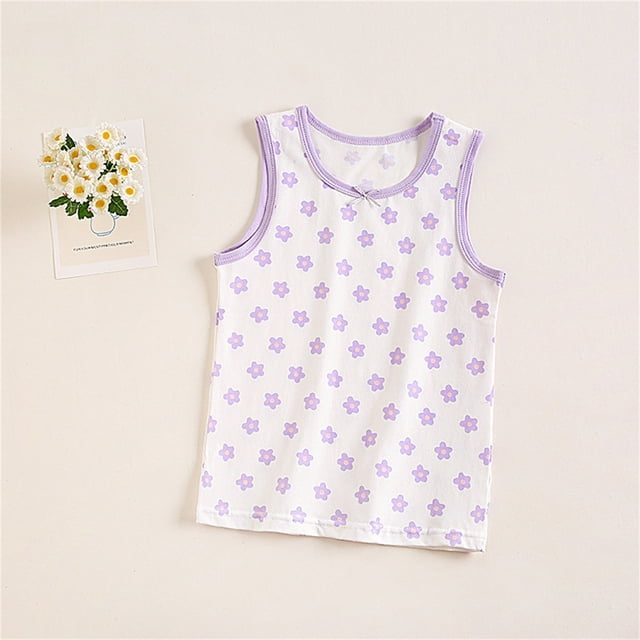 Soki Girls Layer Undershirt Summer T-shirt Base Shirt Round-Neck Camisoles Tops