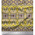 thumbnail image 1 of Soimoi Polyester Crepe Fabric Geometric & Paisley Decorative Printed Craft Fabric by The Yard 42 Inch Wide, 1 of 2