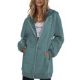 thumbnail image 1 of Innerwin Chandails en Molleton à Capuche Zippés pour Femmes Sweat à Capuche Automne Couleur Unie Chaud Vert Océan S, 1 of 4