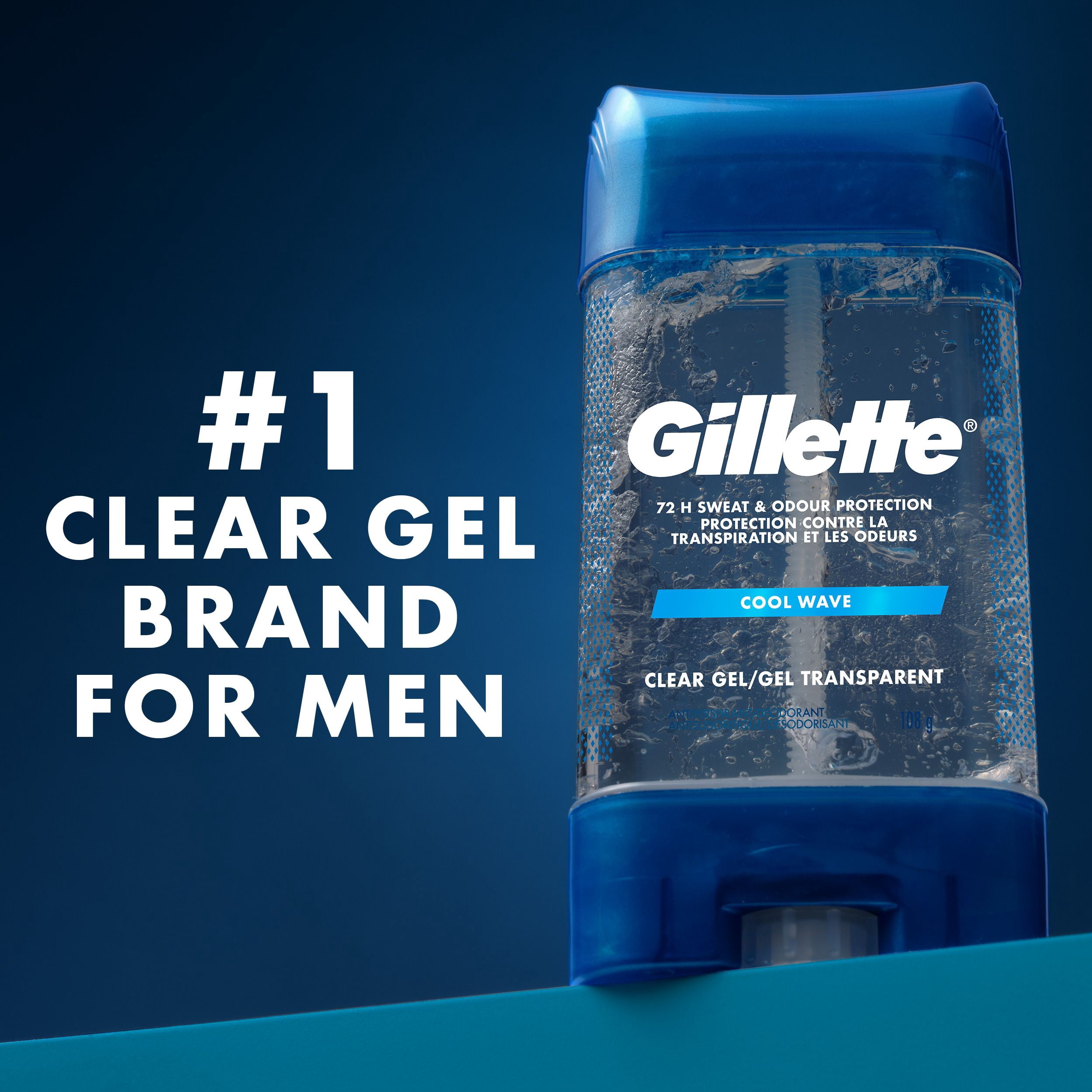 Gillette Antisudorifique en Gel Transparent et Déodorant pour Hommes Parfum Cool Wave