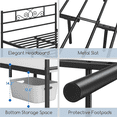 thumbnail image 4 of Yaheetech Graceful Scroll Metal Platform Bed with Headboard and Footboard, Queen, Black, 4 of 9