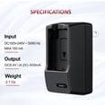 thumbnail image 2 of Battery Charger Compatible With Sony Cybershot DSC-F828. Universal Voltage (100-240V), Portable Compact Design, Flip Out Plug (Includes Car Charger), 2 of 5