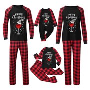Gubotare Christmas Family Pajamas Christmas Family Pajamas Holiday Christma Pajama Family Matching Pjs Set Sleepwear Xmas (Red,L)
