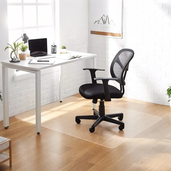 Tapis de Chaise en PVC pour Plancher de Bois Franc, Tapis de Chaise de Bureau 36 Pouces x 48 Pouces pour la Maison, Tapis Protecteur de Plancher Transparent pour Chaise de Bureau