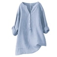 thumbnail image 1 of 2025 T-Shirts de Baseball à Boutons Patchwork Imprimés pour Femmes Blouse à Col en V Chemise Manches Raglan Chemise à Coude Ouvert Femmes T-Shirt à Col en V Femmes Western, 1 of 4