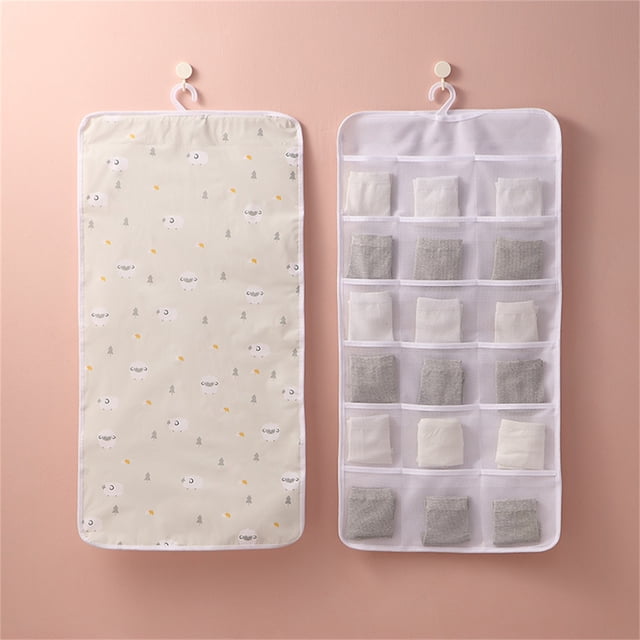 Amzcrzy Storage and Organization A Storage Non-Woven Double-Sided Storage Bag Washable Wardrobe Multi-Pocket Bra Hanging Bag Door Rear Socks Storage Bag Home Storage Organization and Storage