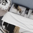 thumbnail image 4 of Designart "Expression in Black, White, and Gold II" Abstract Bedding Covert Set - Modern Black Geometric Bed Set With 2 Shams, 4 of 6