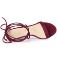 thumbnail image 4 of BLISSFUL STEP Sandales pour Femmes Talons Aiguilles Talons Plateforme Sandales à Lacets Bourgogne 7, 4 of 4