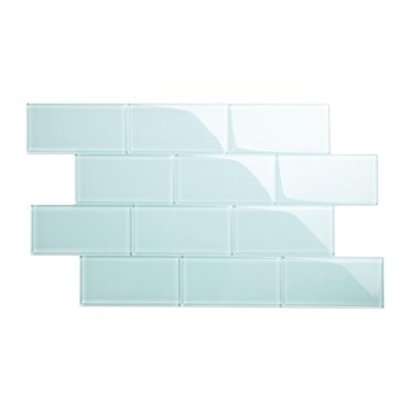 Giorbello Glass Subway Backsplash Tile, 3 x 6, Baby Blue