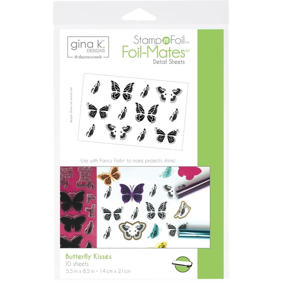 Gina K Designs Stampnfoil Foil-Mates Detail Sheets 10/Pkg-Butterfly Kisses