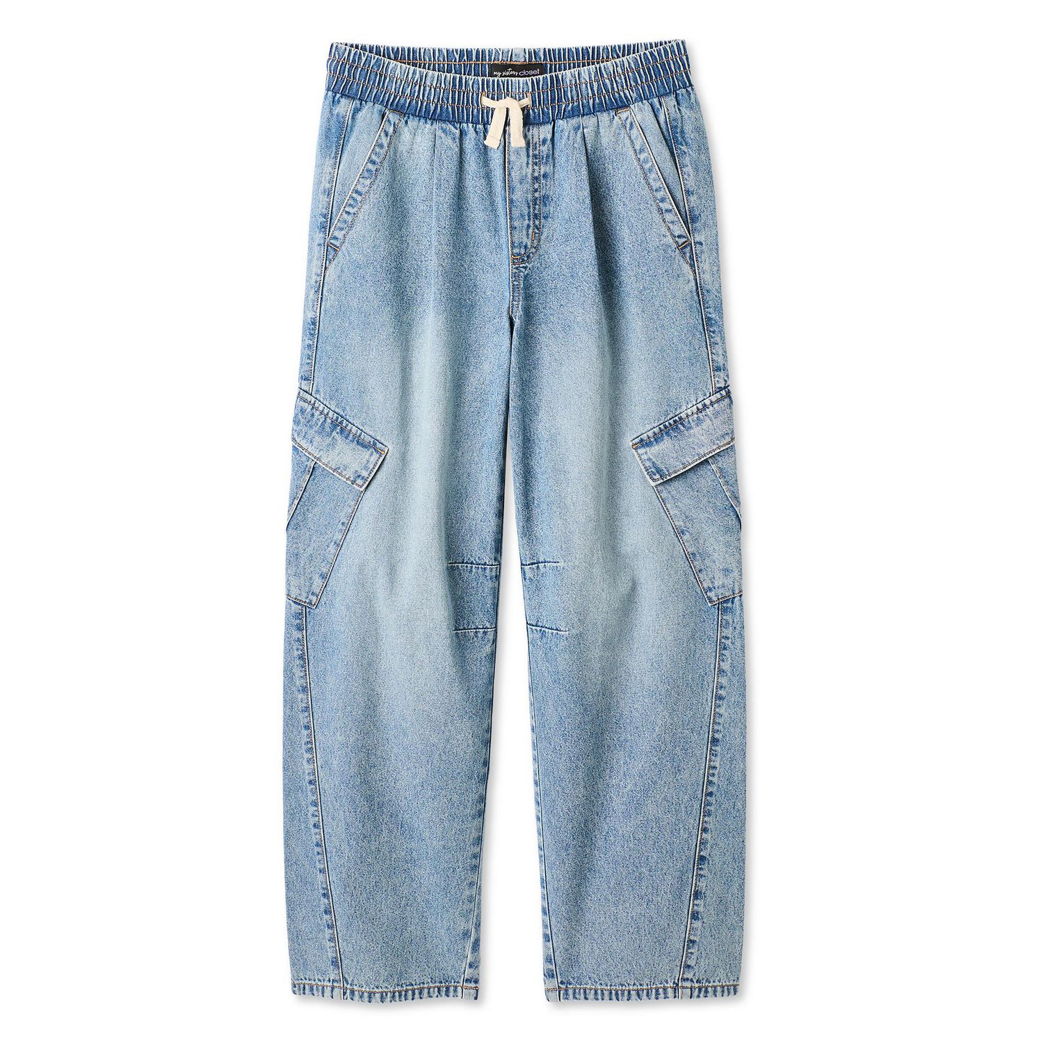 Pantalon cargo coupe baril à jambe large et noué la taille My Sister’s Closet pour filles