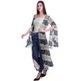 thumbnail image 3 of Moomaya Boléro en Georgette Imprimé à devant Ouvert, Manches Fendues, Couvre-Maillot de Plage pour Femmes, 3 of 5