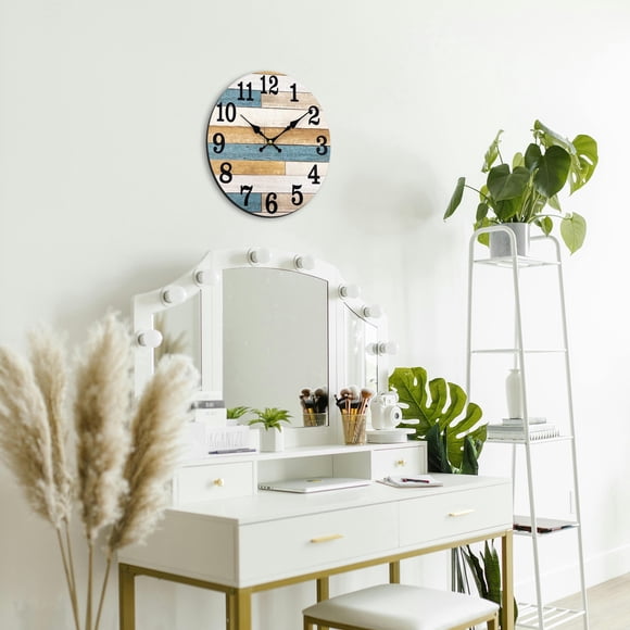 WMQPNNS New Trending Style Wall Clock for Living Room Bedroom 24 Hour Display Modern Density Board Hanging Clock with Design Todays Deals Clearance Sale