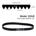 thumbnail image 2 of Unique Bargains 220J8 PJ V-Ribbed Belt, 8 Ribs, 22' Length x 0.74' Width, EPDM Industrial Transmission Serpentine Belt, 2 Packs, 2 of 5
