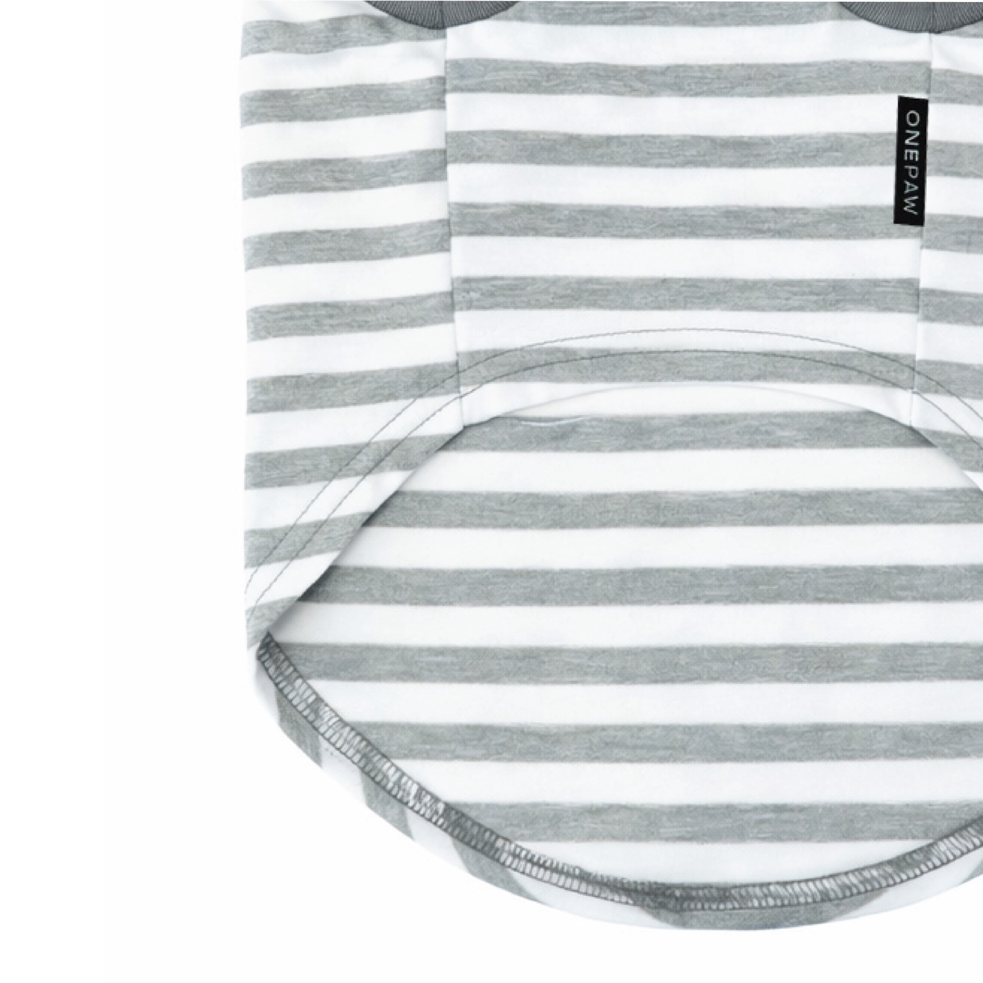 One Paw T-shirt pour chien, Hola Chicas Stripe, léger, gris