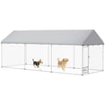thumbnail image 1 of PawHut Outdoor Dog Run w/ Adjustable & Rotatable Bowls 19.7' x 7.5' x 7.5', 1 of 10