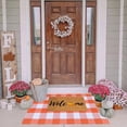 thumbnail image 1 of Cotton Plaid Rug,Plaid Material Fall,Orange Buffalo Plaid Doormat,Fall Outdoor Front Door Decorative Mat, Hand-Woven Rug for Layered Door Mats Washable Carpet for Porch, Entryway, Farmhouse, 1 of 8
