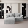 thumbnail image 1 of The Magic Home Canapé Sectionnel Modulaire en L en Lin avec Ottoman, Gris Pâle, 1 of 13