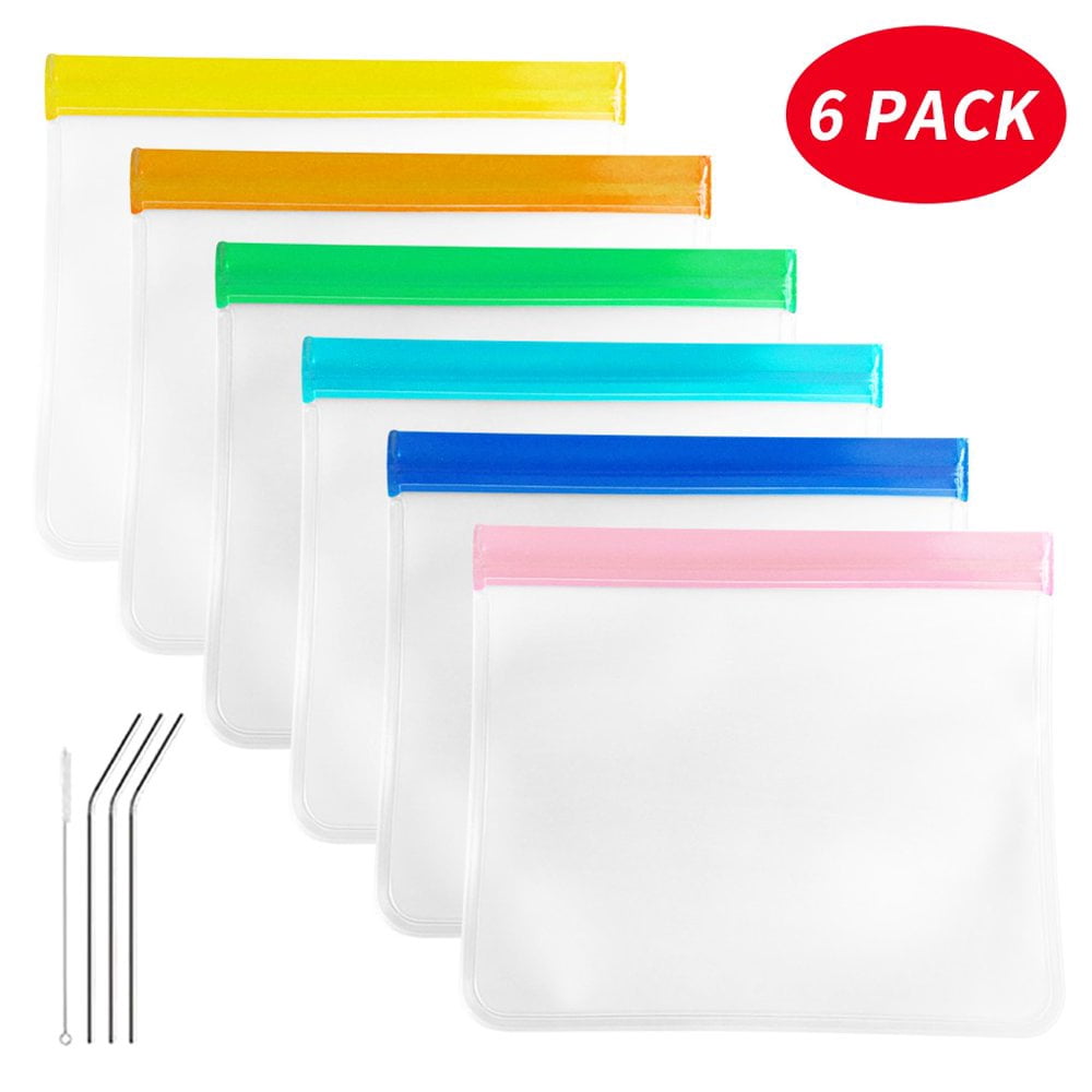Reusable Food Storage Bag 6 Pieces Sealed Vegetable And Fruit Snacks Frozen Bags