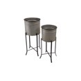 thumbnail image 2 of Creative Co-Op DA6878 Set of 2 Iron Planters on Stands, 2 of 4