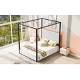 thumbnail image 4 of Noble House Queen Size Upholstery Canopy Platform Bed with Headboard and Metal Frame,White, 4 of 10
