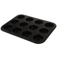 thumbnail image 1 of kurtrusly Non-Stick Muffin Pan Cupcake Cookie Molds Bakeware 12 Holes Large Black, 1 of 9