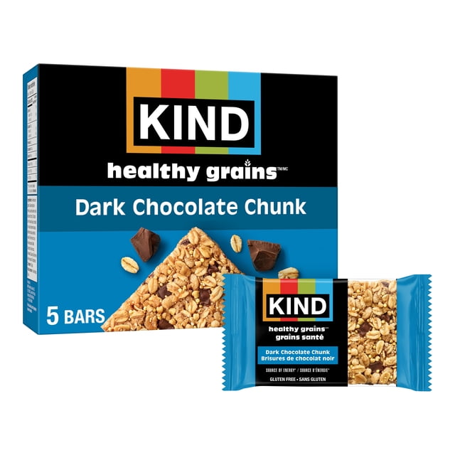 KIND Healthy Grains Bars, Dark Chocolate Chunk, 35g, 5 Bars