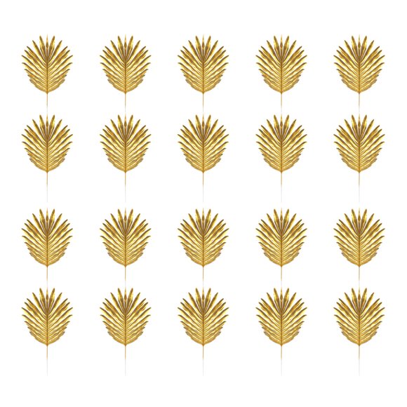 Wweixi 20Pcs Leaves Wedding Artificial Fake Decoration Birthday Plants Tropical Summer Palm Hawaiian Gold Simulation Imitation Willow 44cm A00517