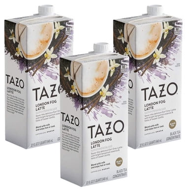 Tazo London Fog Latte Concentré 1:1, Base de Thé Professionnelle Earl Grey et Lavande, 946 ml (32 fl oz), Lot de 3