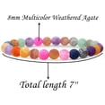 thumbnail image 2 of Bracelet Extensible Unisexe en Perles Rondes de 8 mm en Agate Patinée Multicolore Naturelle, 2 of 5
