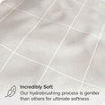 thumbnail image 4 of Bare Home Pillowcase Set - Premium 1800 Collection - Double Brushed - Ultra Soft - Standard Size, Grid - Stone/White, 2 Count, 4 of 5