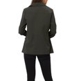 thumbnail image 3 of INSPIRE CHIC Women's Drawstring Waist Flap Pockets Lightweight Utility Jacket Dark Grey L, 3 of 5