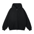 thumbnail image 1 of Rbaofujie Chandail à Col Rond pour Hommes, Chandail à Capuchon Décontracté Uni avec Fermeture Éclair et Poche, Chandail à Capuchon pour Hommes à Manches Longues, Chandails de Course pour Hommes, 1 of 3