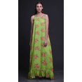 thumbnail image 4 of Bimba Robe de Nuit Longue Vert Pâle à Imprimé Floral pour Femmes, Bretelles Spaghetti, Maxi, Tenue de Sommeil, Taille Moyenne, 4 of 5