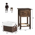 thumbnail image 2 of Gymax Mini Nightstand Wooden Bedside End Table W/Drawer Living Room Kid Nightstand Brown, 2 of 10