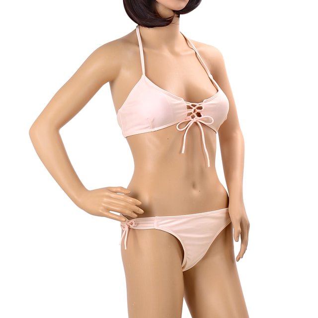 Maillot de Bain Sexuel pour Femmes Ensemble Bikini Rose