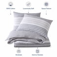 thumbnail image 4 of Swift Home Ensemble housse de couette en gaze à rayures teintes en fil 100 % coton, texturée, Double/Grand lit, Gris, 4 of 8